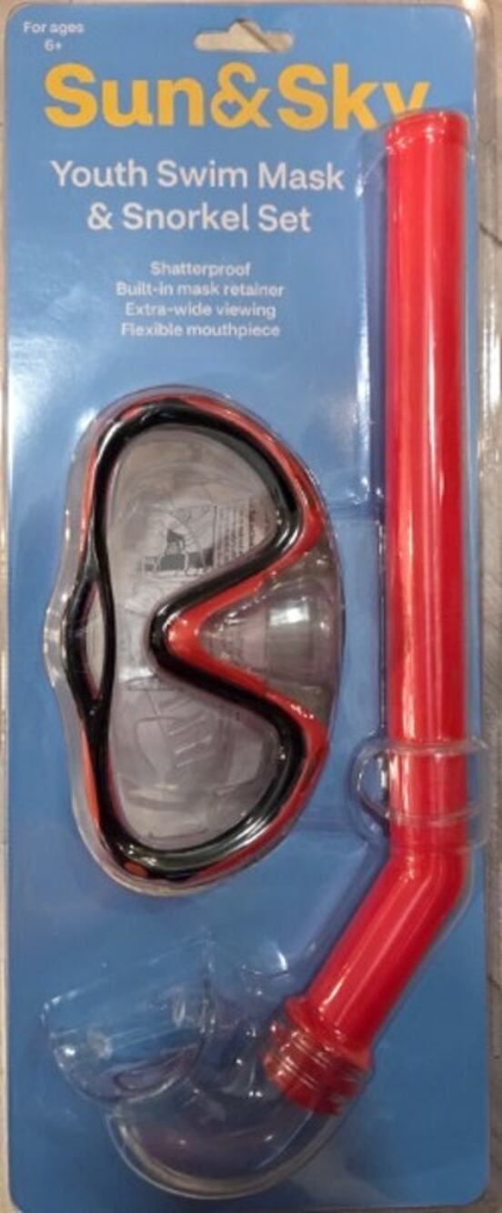 Sun & Sky Youth Swim Mask & Snorkel Set Red
